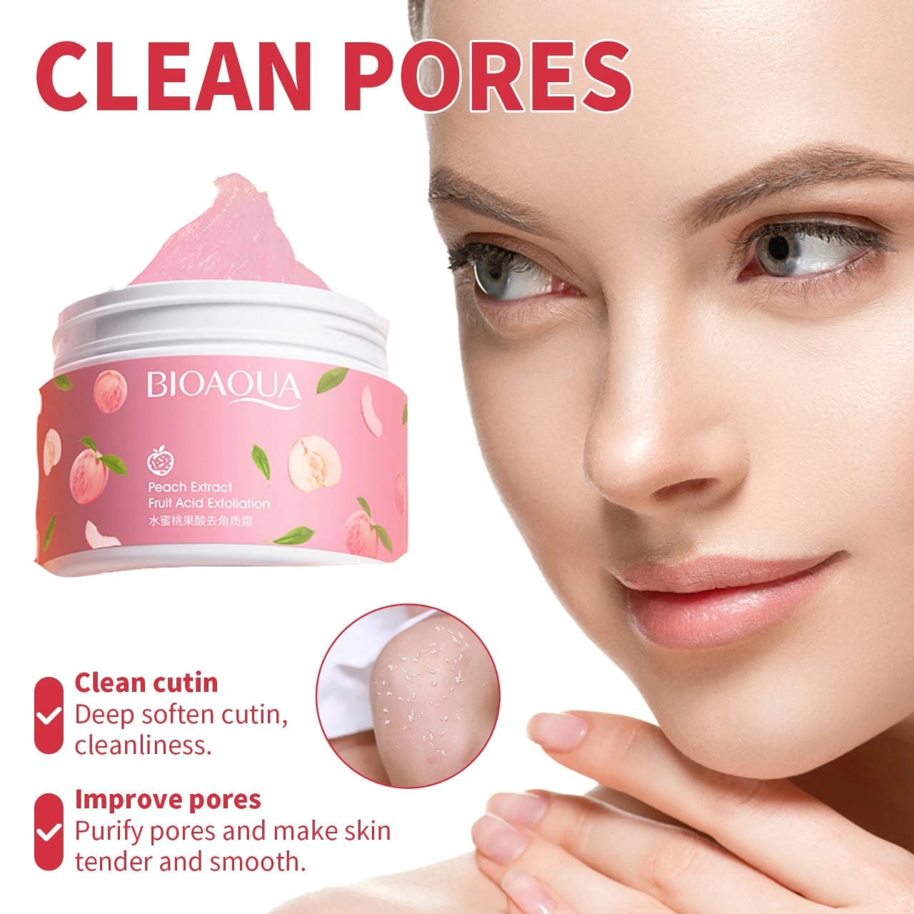 BIOAQUA Peach Extract Exfoliating Face Gel Glowing Moisturizing Peach Gel