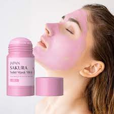 LAIKOU Japan Sakura Solid Mask Stick Cleansing Pores Oil-control Tighten Skin Even Skin Tone